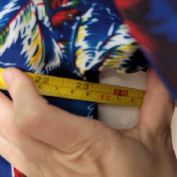 Aloha Joe Vintage Blue Hawaiian Print Short Sleeve Y2K Button-Down Casual Shirt - Picture 11 of 16